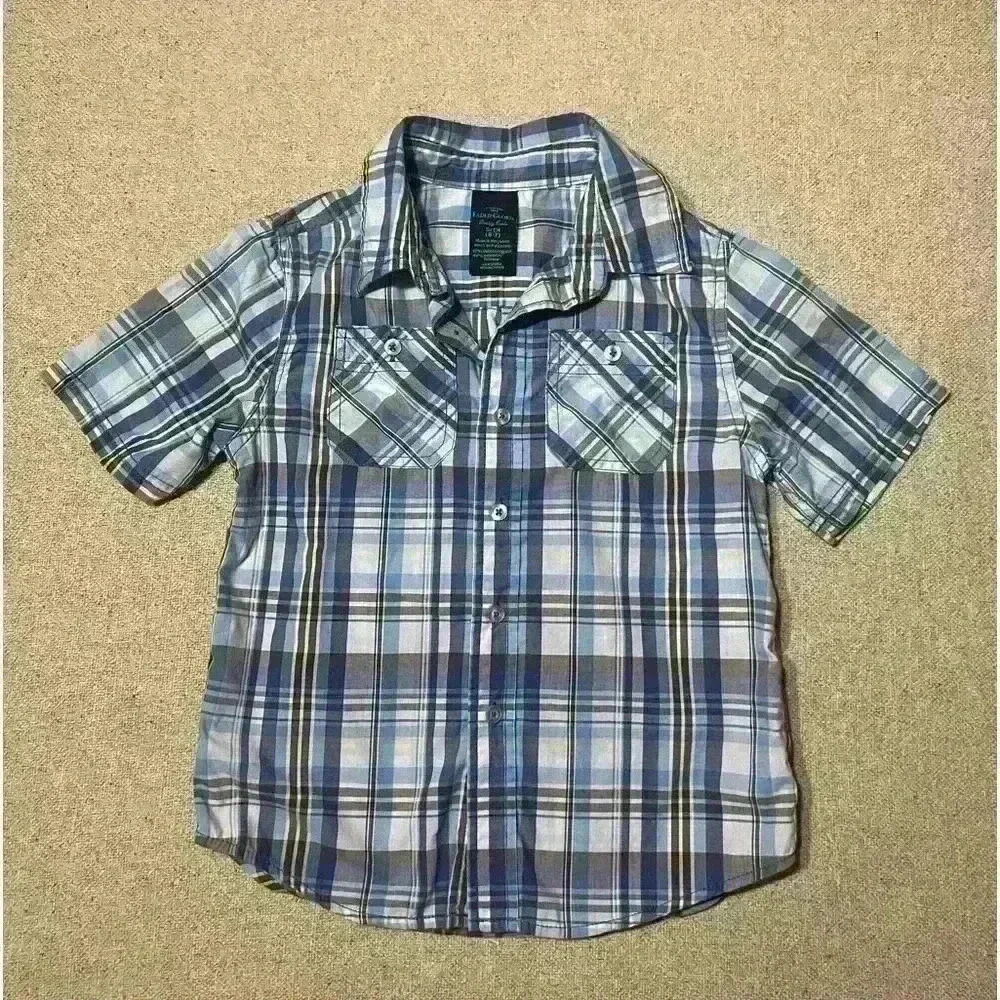 Boys Faded Glory Short Sleeve Button Down Dress Shirt size 6-7   A0042